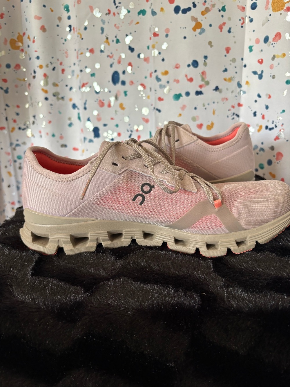 On Running Women's Sherbert & Beige Athletic Sneakers - Picture 2 of 3